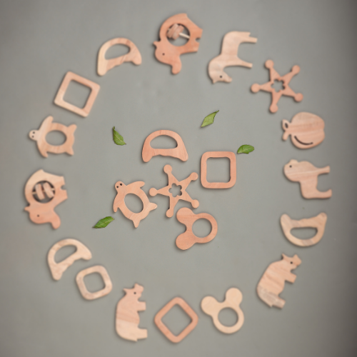 NeemKala Creative Shape Neem Wood Teethers – Natural, Non-Toxic Teething Toys for Curious Little Hands