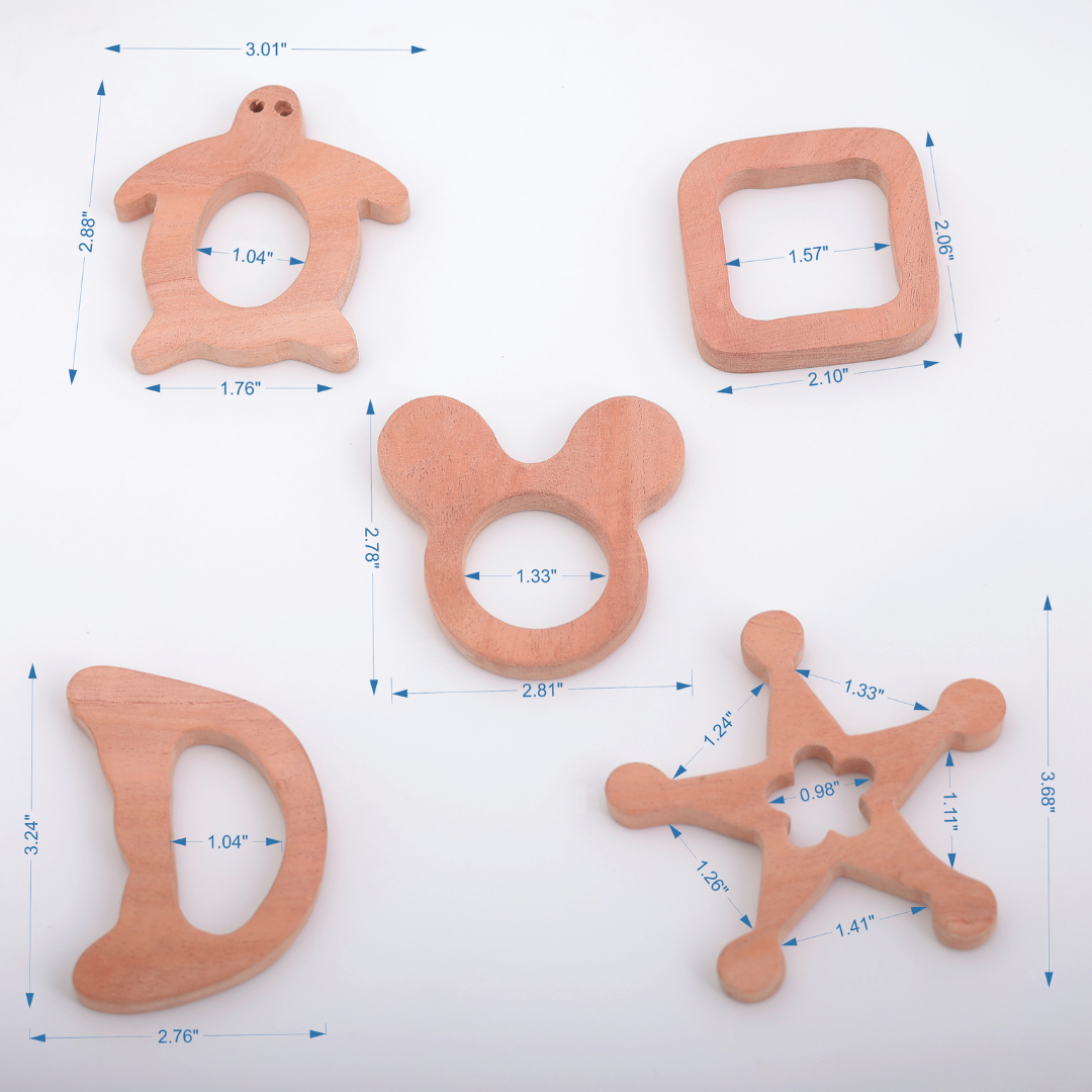 Neem Wood Teether Set – Eco-Friendly Baby Toys for Sensory Play & Grip Development