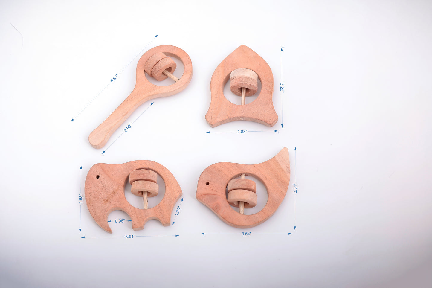 NeemKala Neem Wood Rattle & Teether Set – Handcrafted Natural Toys for Teething Relief & Sensory Play