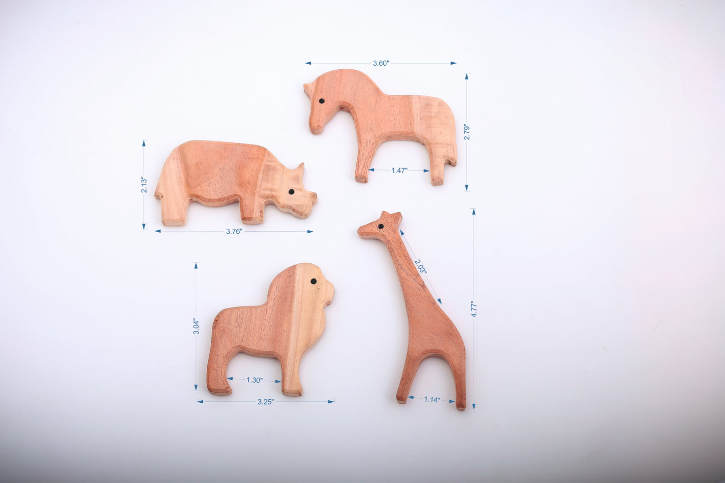 Premium Neem Wood Baby Teether Set – Handcrafted Natural Animal Safari set | Non-Toxic & Eco-Friendly