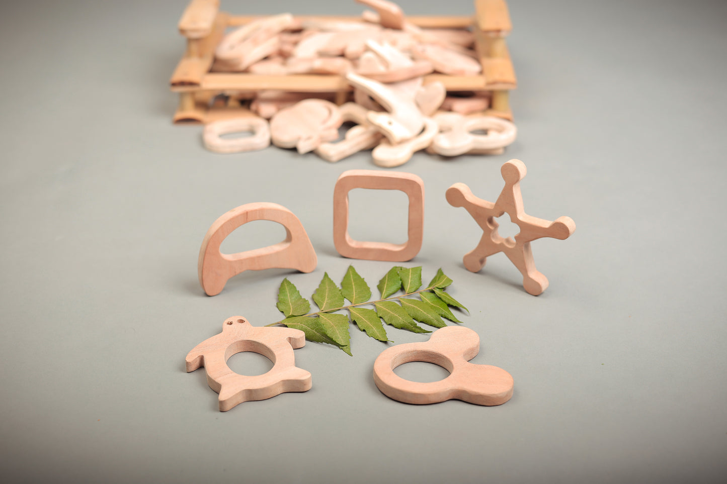 NeemKala Creative Shape Neem Wood Teethers – Natural, Non-Toxic Teething Toys for Curious Little Hands