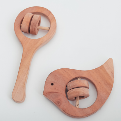 Handcrafted Neem Wood Baby Rattles – Natural & Non-Toxic Teether Toys | neemKala