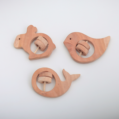 Little Creatures – 3-Piece Neem Wood Rattle Set