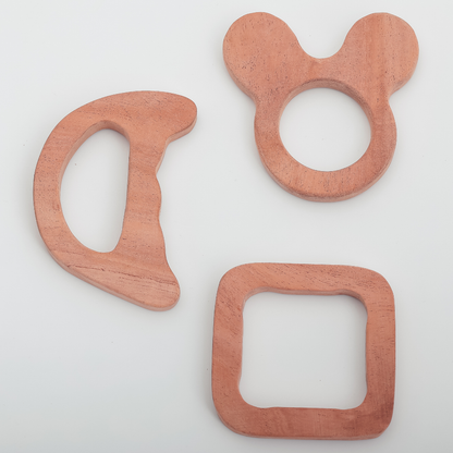 Natural Neem Wood Teether Trio – Eco-Friendly Baby Teething Set by NeemKala