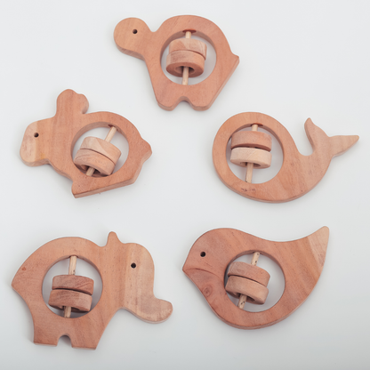 Handcrafted Neem Wood Animal Rattles – Safe, Sustainable & Sensory Play Toys | NeemKala
