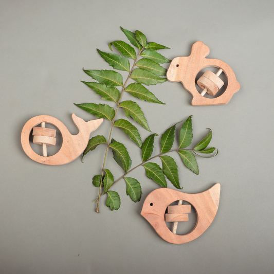 Little Creatures – 3-Piece Neem Wood Rattle Set