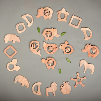 Handcrafted Neem Wood Animal Rattles – Safe, Sustainable & Sensory Play Toys | NeemKala