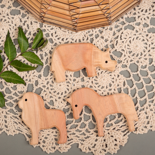 Natural Neem Wood Animal Teether Set – Safe, Eco-Friendly & Handcrafted | NeemKala