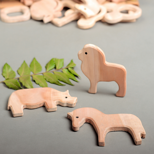 Natural Neem Wood Animal Teether Set – Safe, Eco-Friendly & Handcrafted | NeemKala